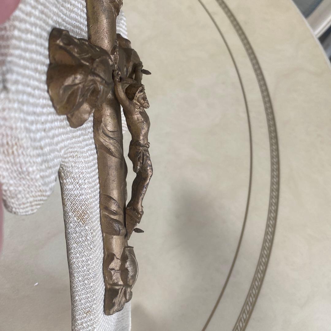 フランス30sアンティーク聖水盤アールヌーボー十字架