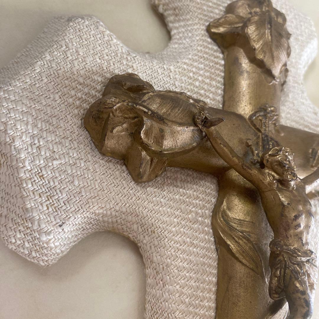 フランス30sアンティーク聖水盤アールヌーボー十字架