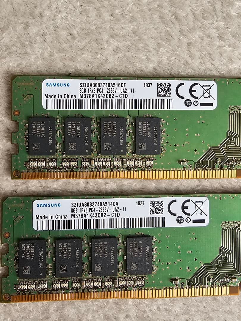 1837 Samsung DDR4 2666 8GB ×2 計 16GB