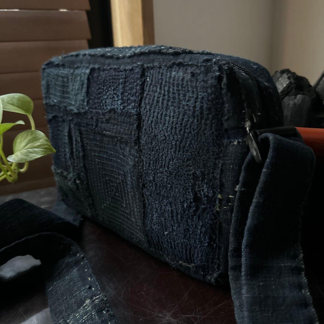 両面拘り襤褸ショルダー/藍染