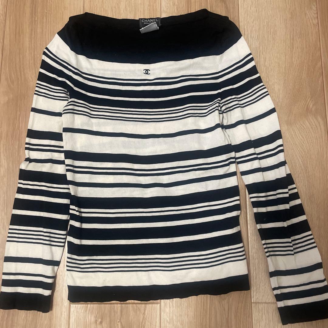 CHANEL ボーダー オフショルダー トップス