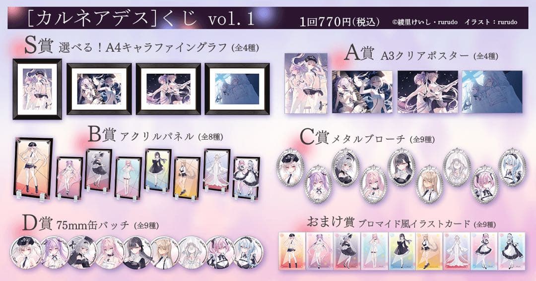 rurudo カルネアデスくじ A賞 A3クリアポスター 4種コンプ