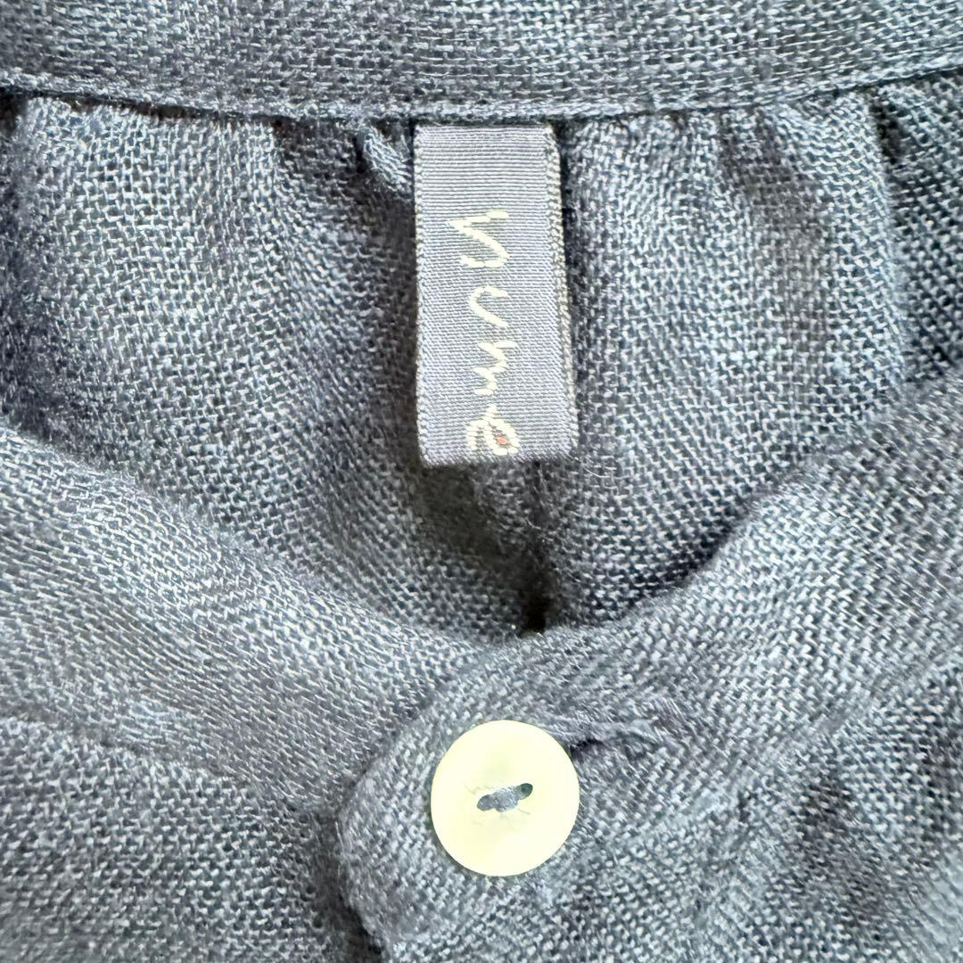 nume ヌメ リネンダブルガーゼシャツワンピース　ネイビー　3 パラスパレス