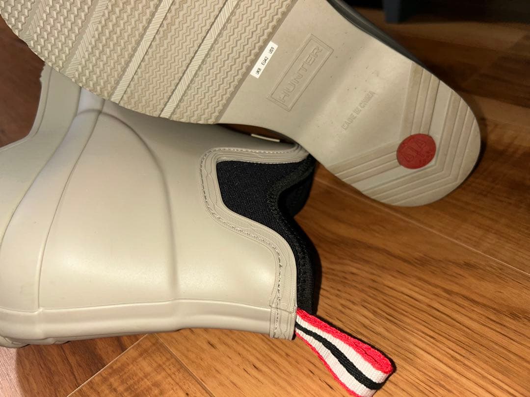 HUNTER グレー ショートレインブーツ