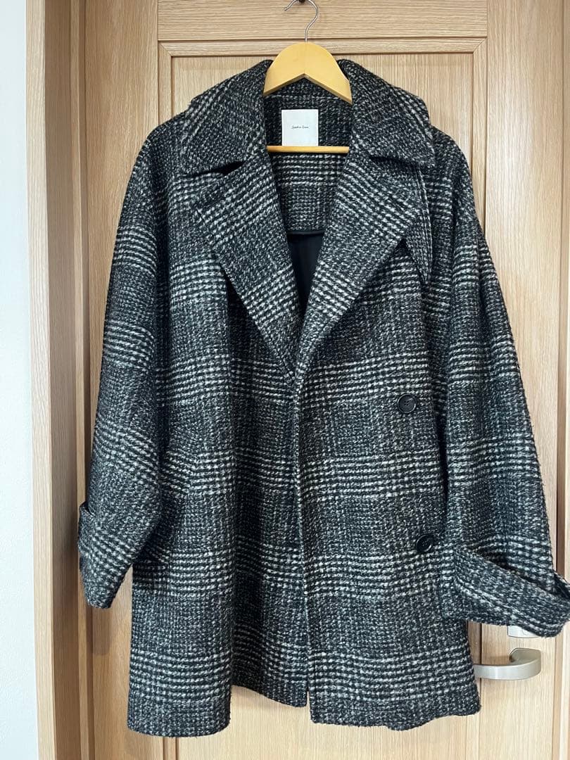 Spick & Span Ｗスライバーチェックハーフコート