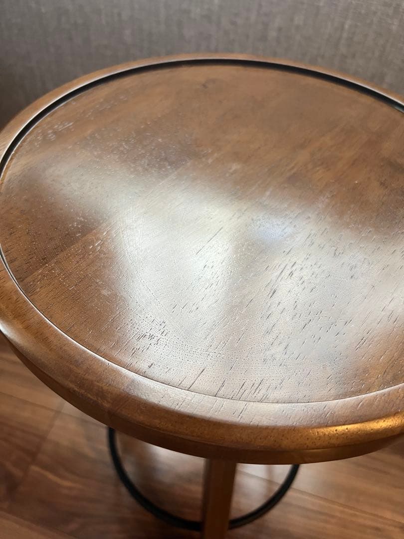 unico VIZ(ヴィズ)　スツール サイドテーブル ブラウン 高さ調整可能