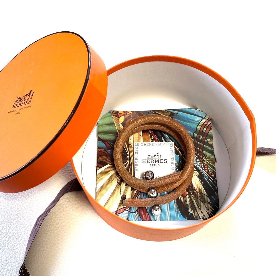 【美品】HERMES エルメス ルーレットヒル シルバーレザー チョーカー