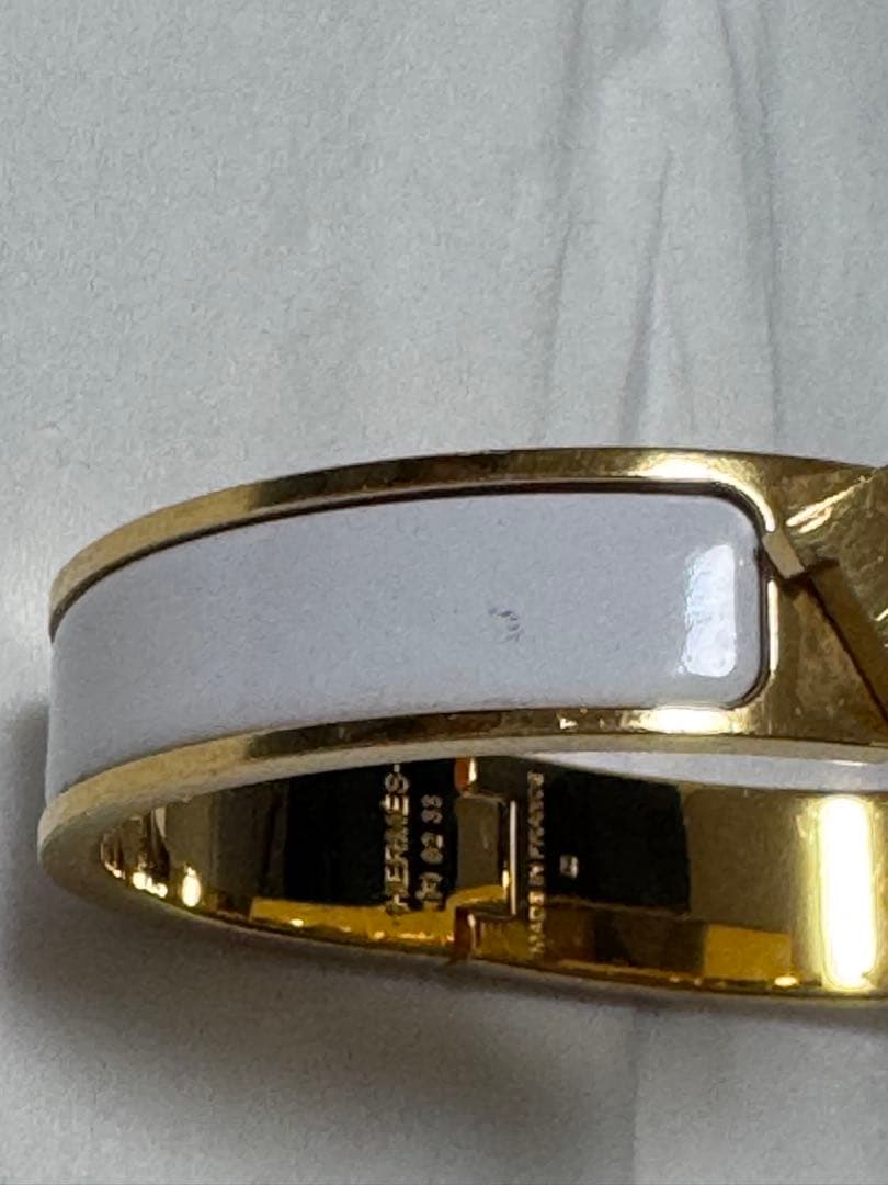 HERMES クリックH バングル ゴールド/ホワイト