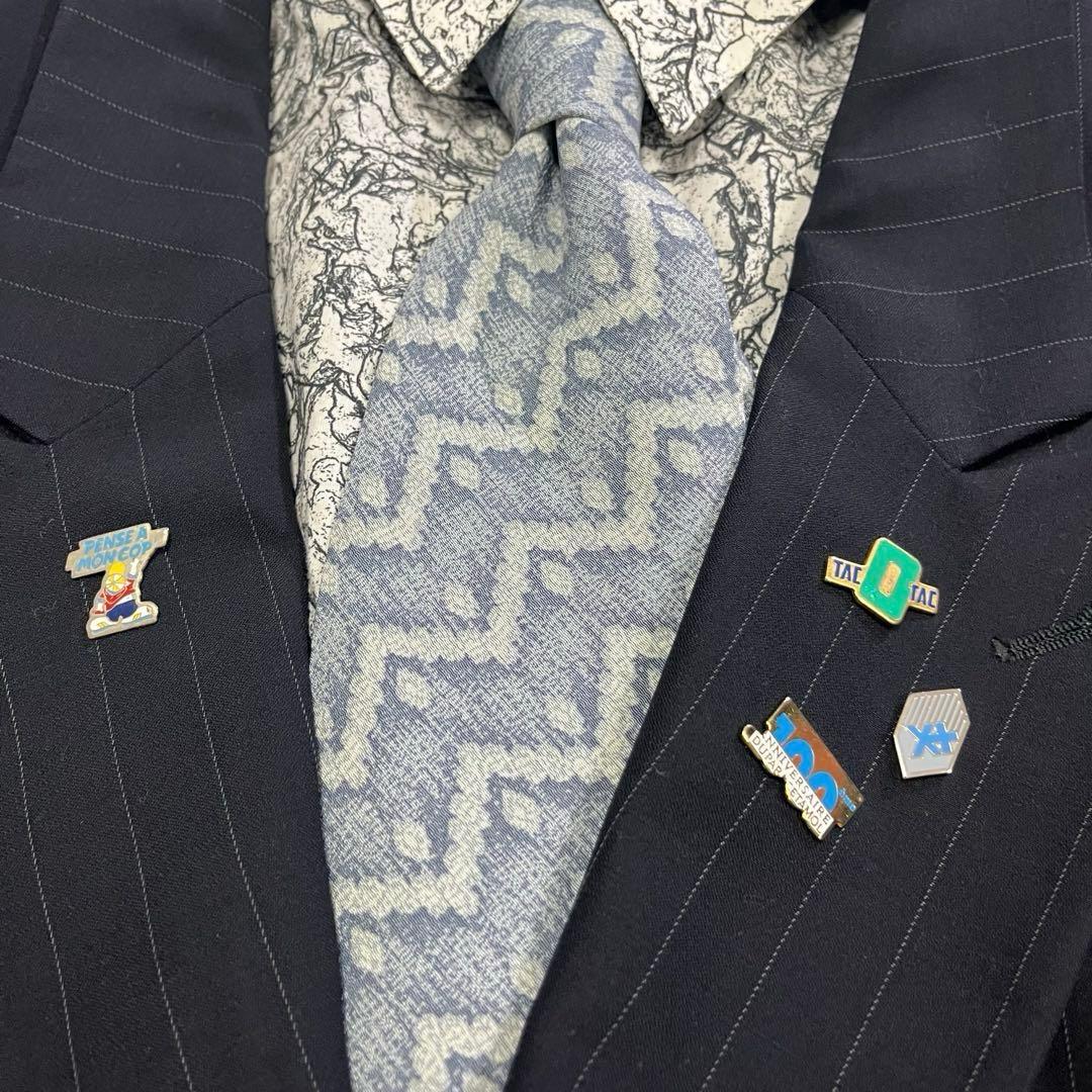 【vintage】セットアップ　スーツ　ダブル　ストライプ　ピンズ　90s