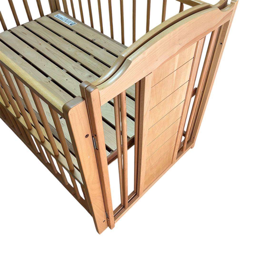 SAWABABY 木製ベビーベッド キャスター付き