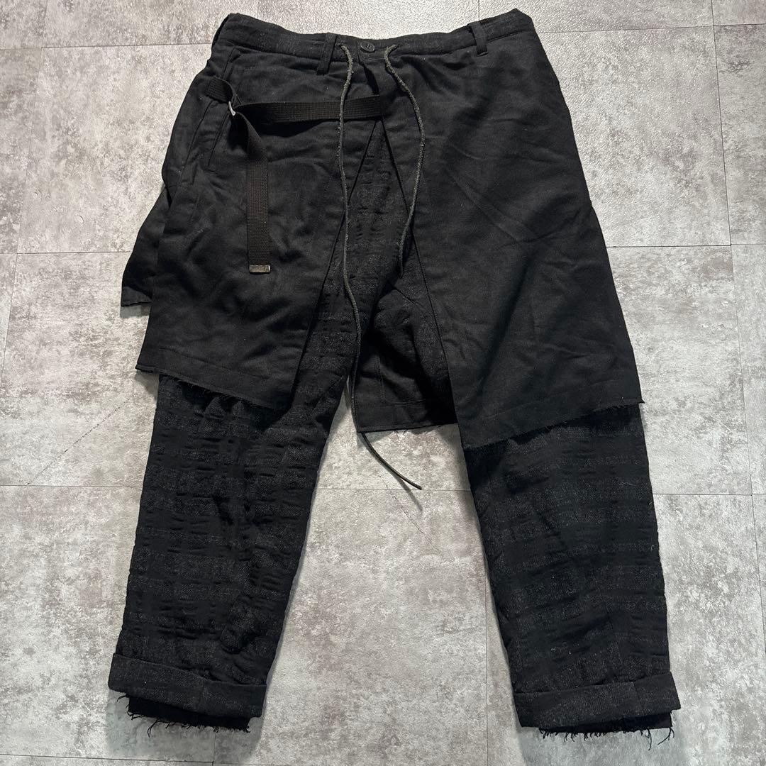 d.hygen ディーハイゲン　ウールレイヤードクロップドパンツ　アルチザン　黒