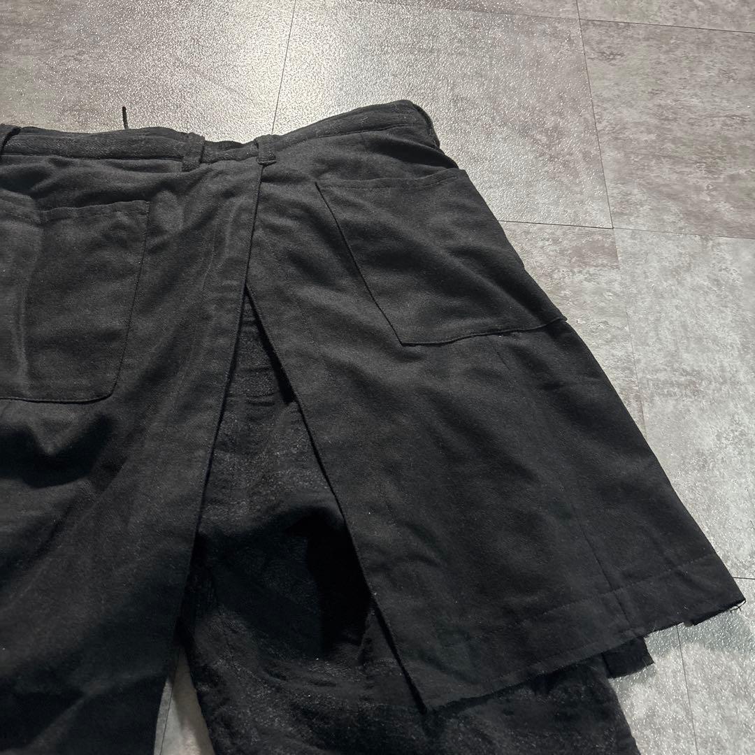 d.hygen ディーハイゲン　ウールレイヤードクロップドパンツ　アルチザン　黒