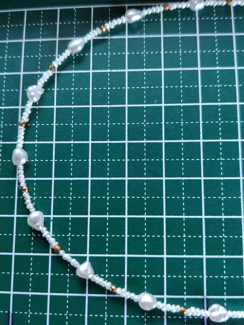 K18 アコヤ真珠ケシパール、あこや砂芥子パールの、オメガ風ネックレス