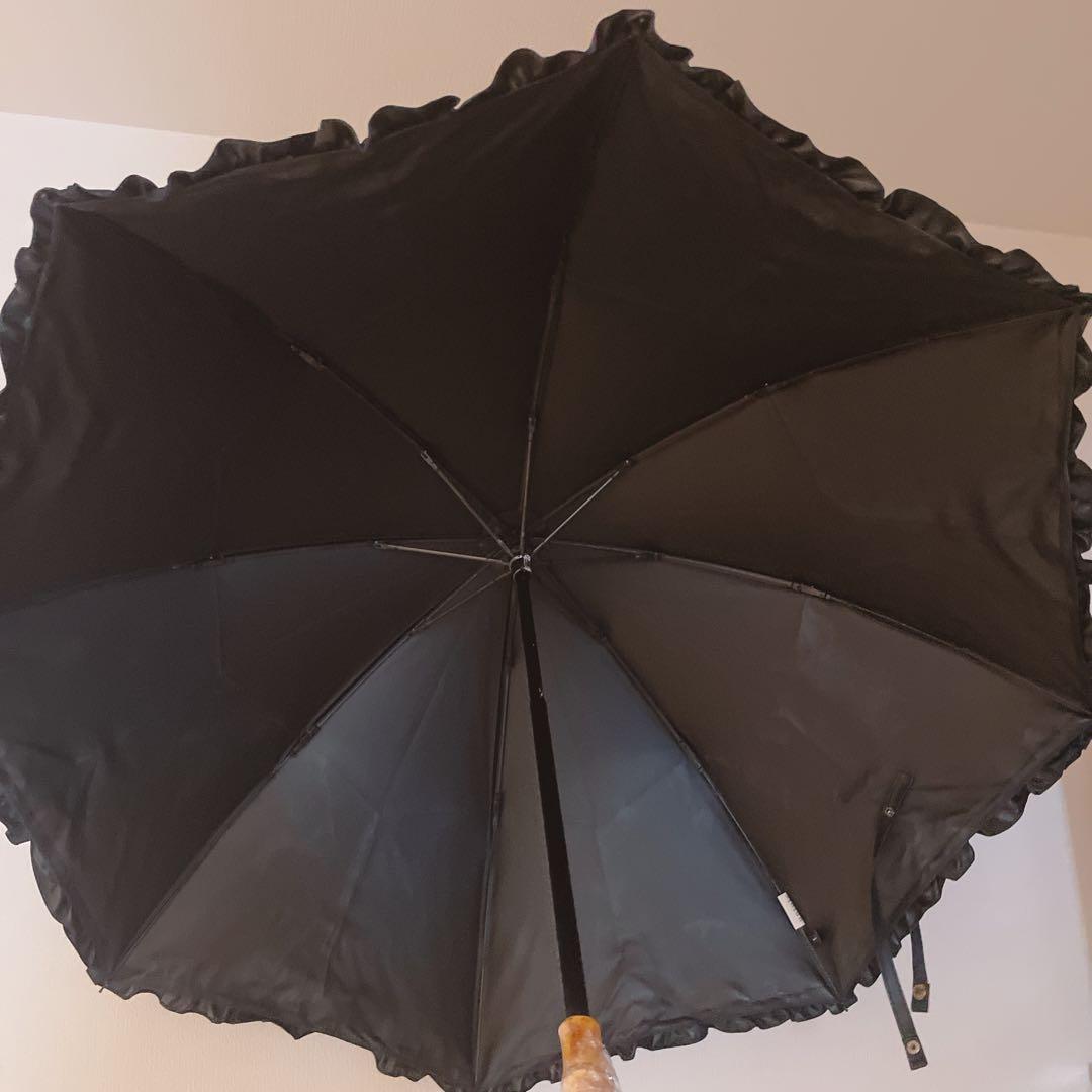 【untule】2段2WAY 折りたたみ日傘(50cm)/フリル ネイビー