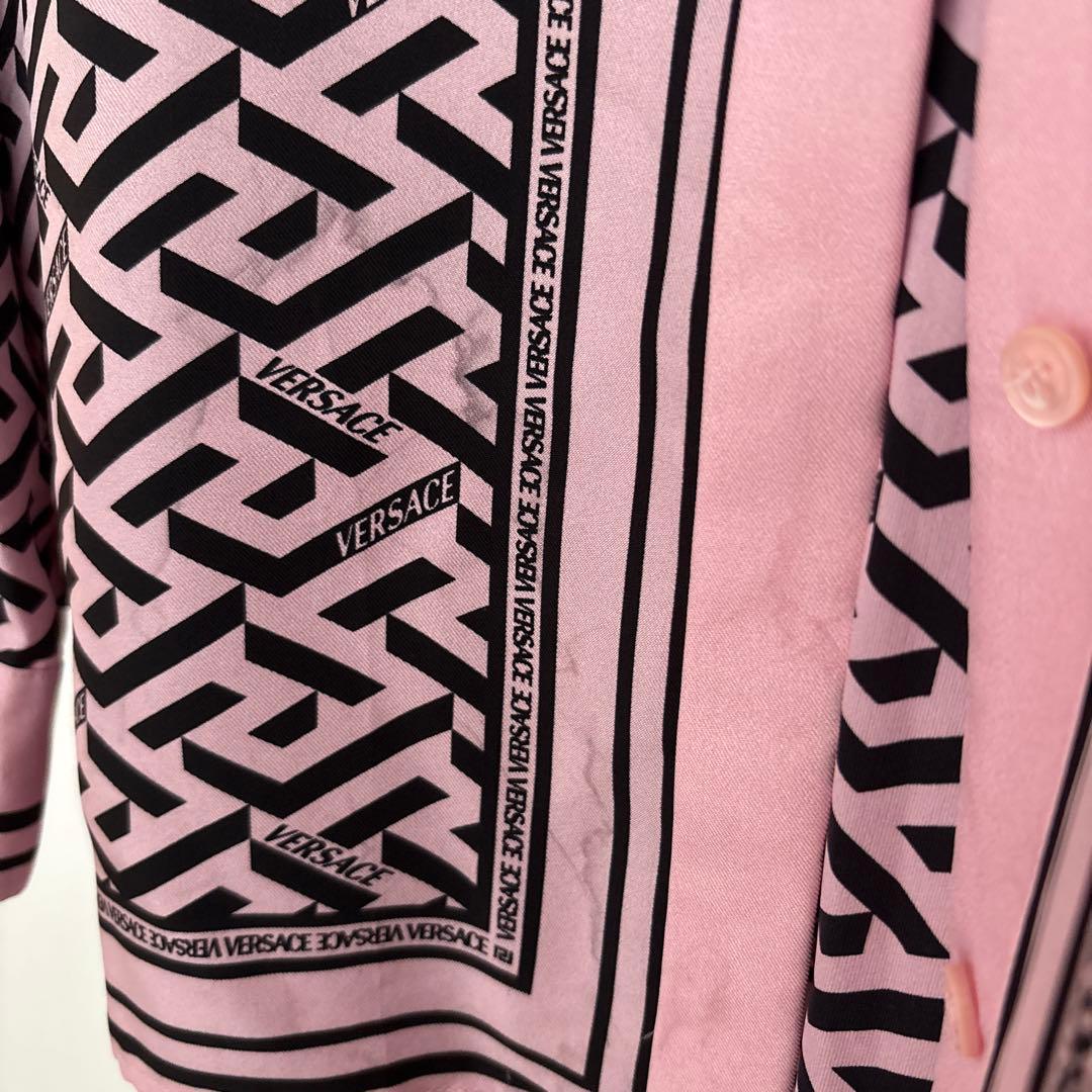 VERSACE ピンクと黒のレギンス 38