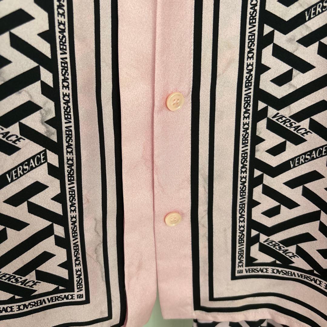 VERSACE ピンクと黒のレギンス 38