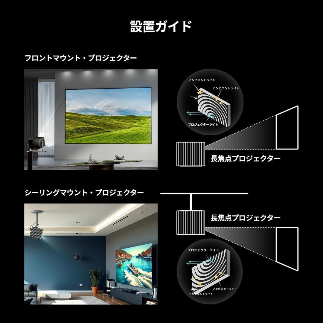 Valerion 100インチ フレネル ALR プロジェクター スクリーン