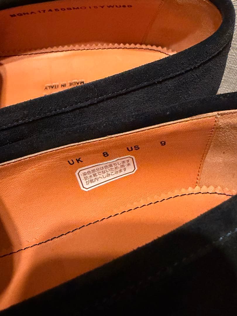 サントーニ SANTONI ネイビー スエード ローファー