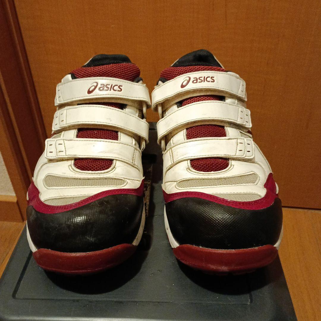 asics 安全靴 ホワイト/レッド ベルクロ