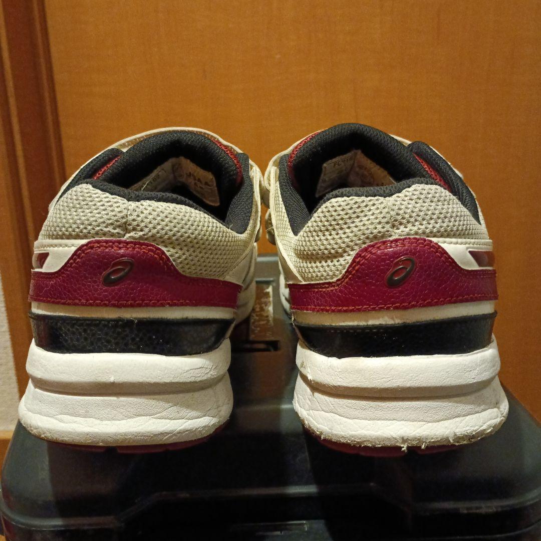 asics 安全靴 ホワイト/レッド ベルクロ