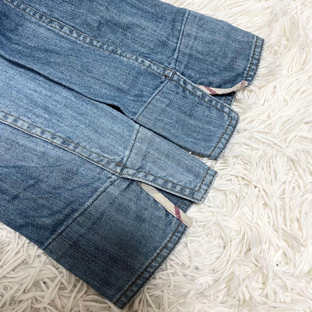 バーバリーロンドン デニムジャケット ライトブルー ノバチェック ストレッチ 秋