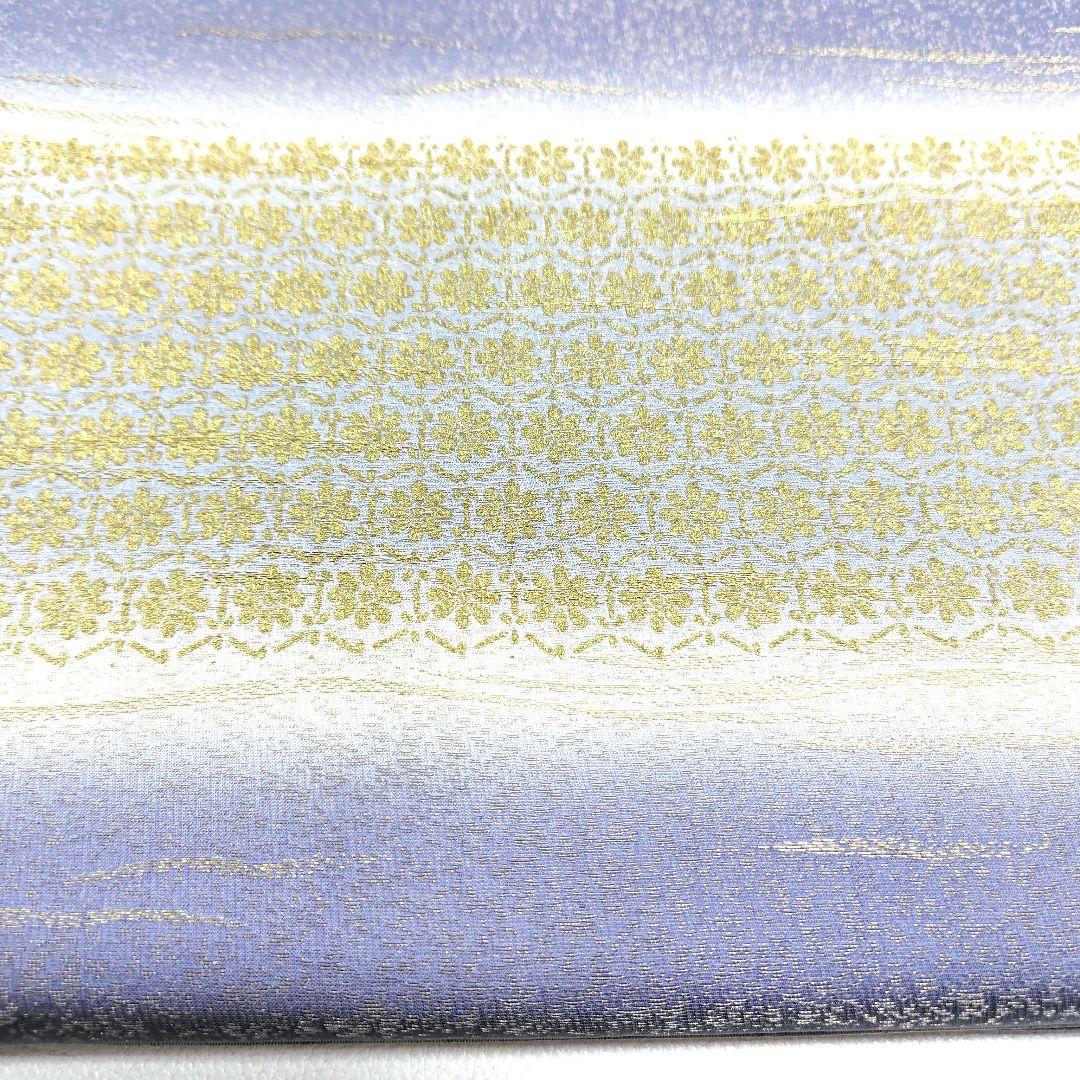 帯5737 ●高級 正絹 京都・宇治 緑茶染 落款 作家物 全通 袋帯