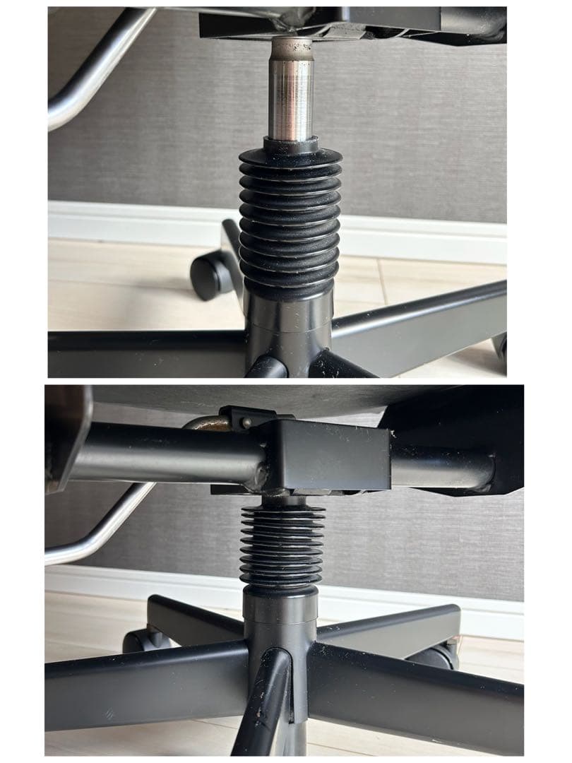 【美品】カリモク デスクチェア エグゼクティブ 本革 ウッド 昇降式 キャスター