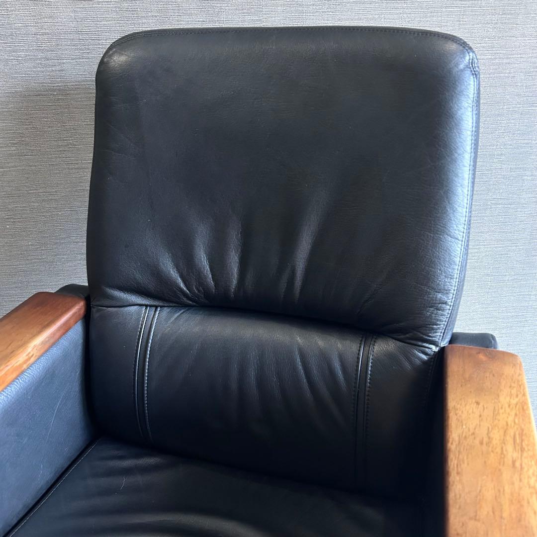 【美品】カリモク デスクチェア エグゼクティブ 本革 ウッド 昇降式 キャスター