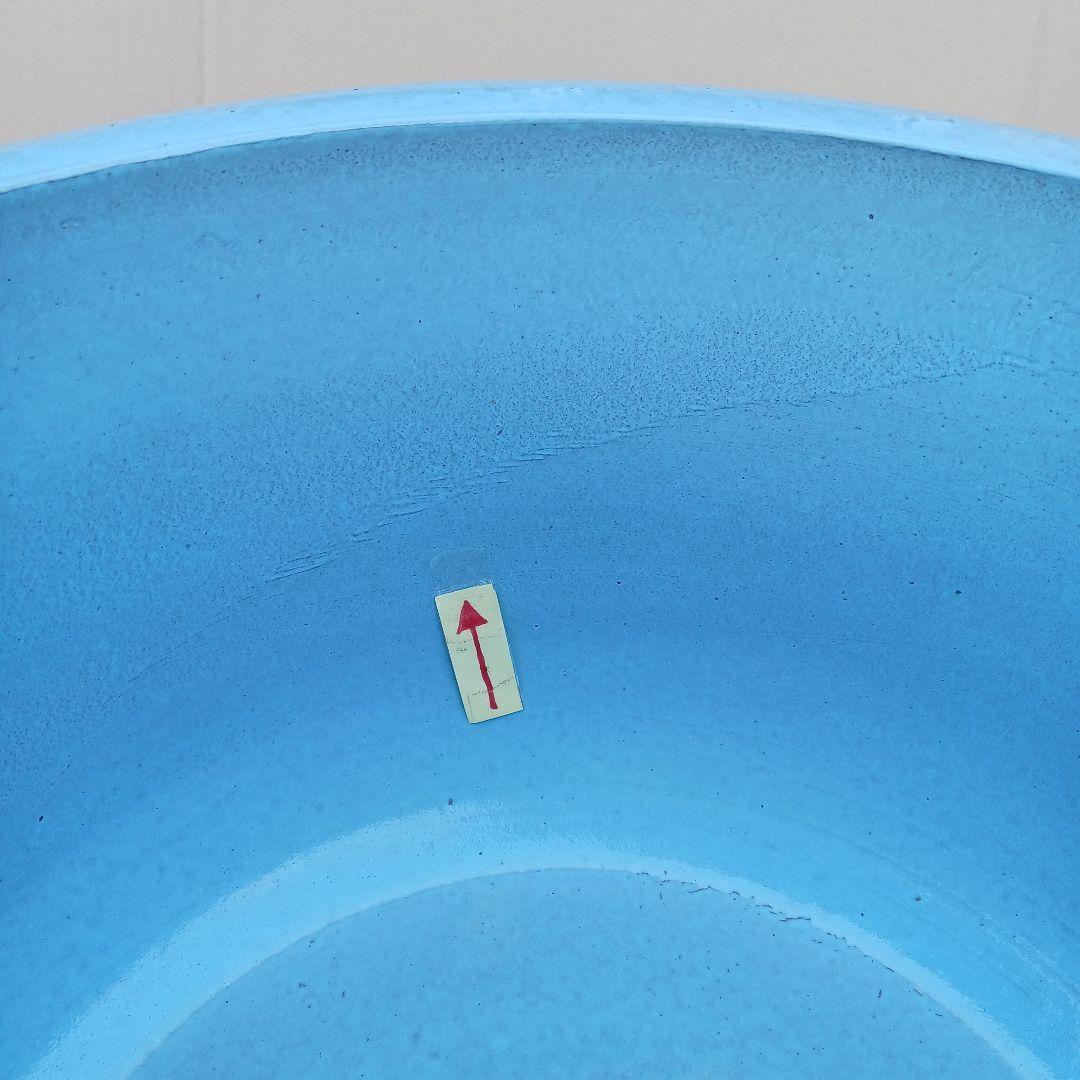 新品　特大50　陶器　睡蓮鉢　メダカ鉢　難有　ラリマーブルー　スカイブルーLWC