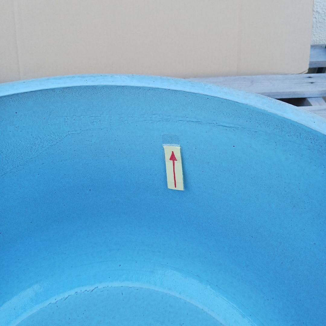 新品　特大50　陶器　睡蓮鉢　メダカ鉢　難有　ラリマーブルー　スカイブルーLWC