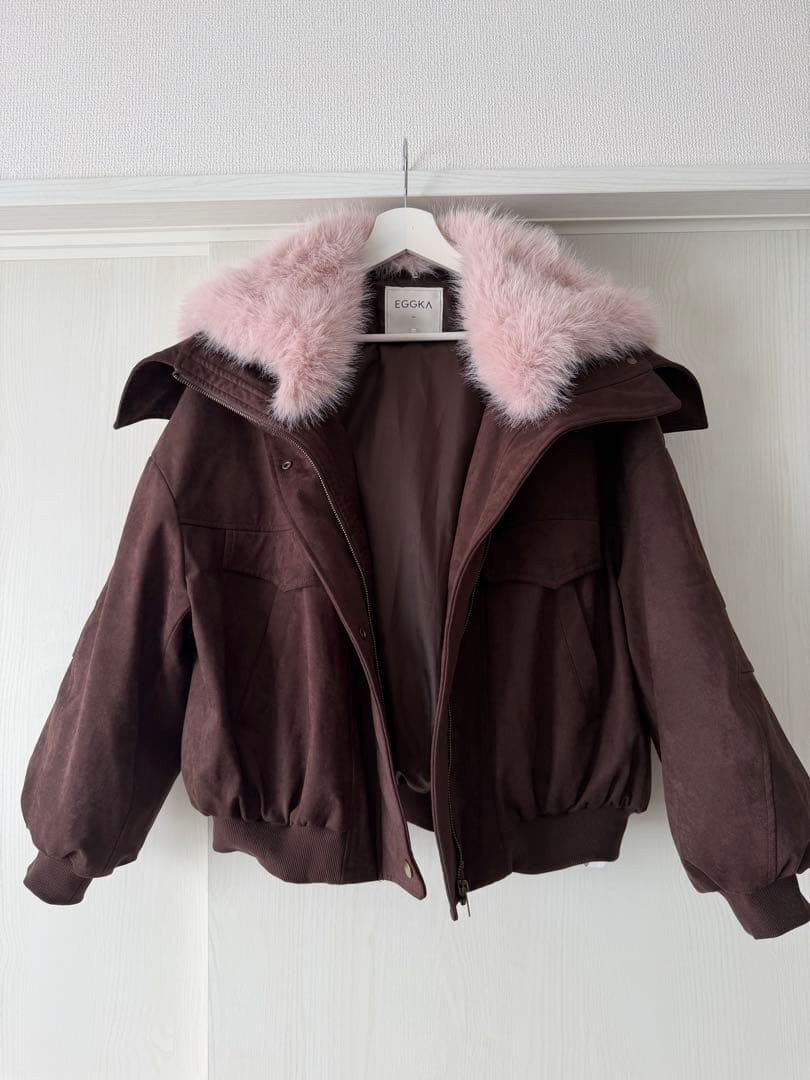 EGGKA フード付きブラウンジャケット