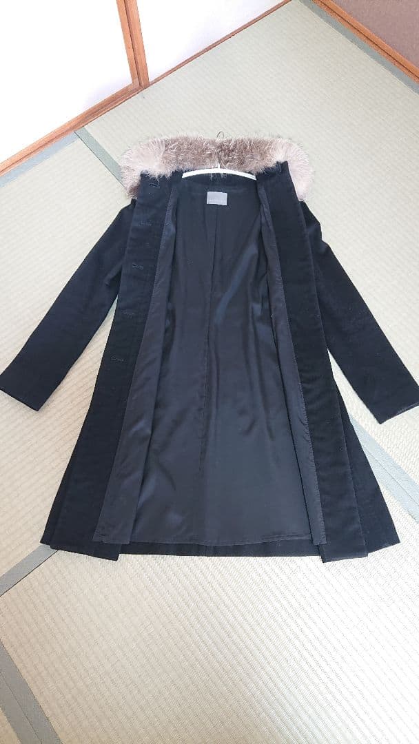 Theory luxe ブラック カシミヤ100 フォックスファー　コート