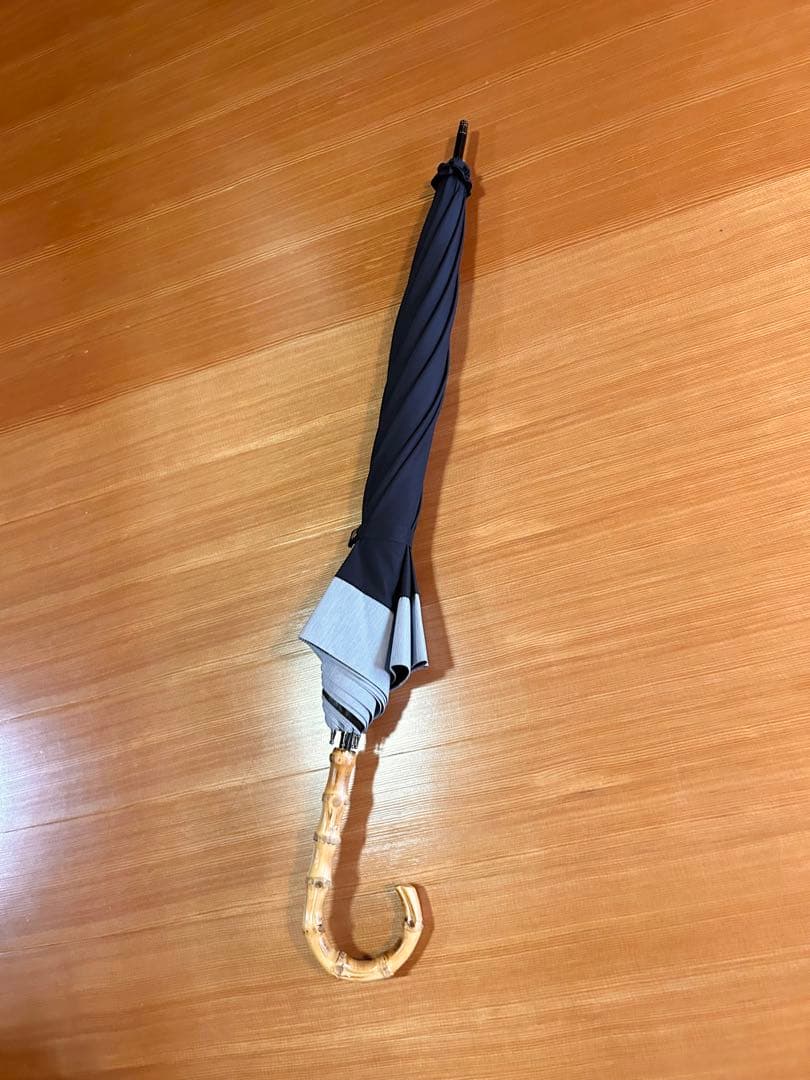 サンバリア100 日傘 長傘M コンビ ネイビー