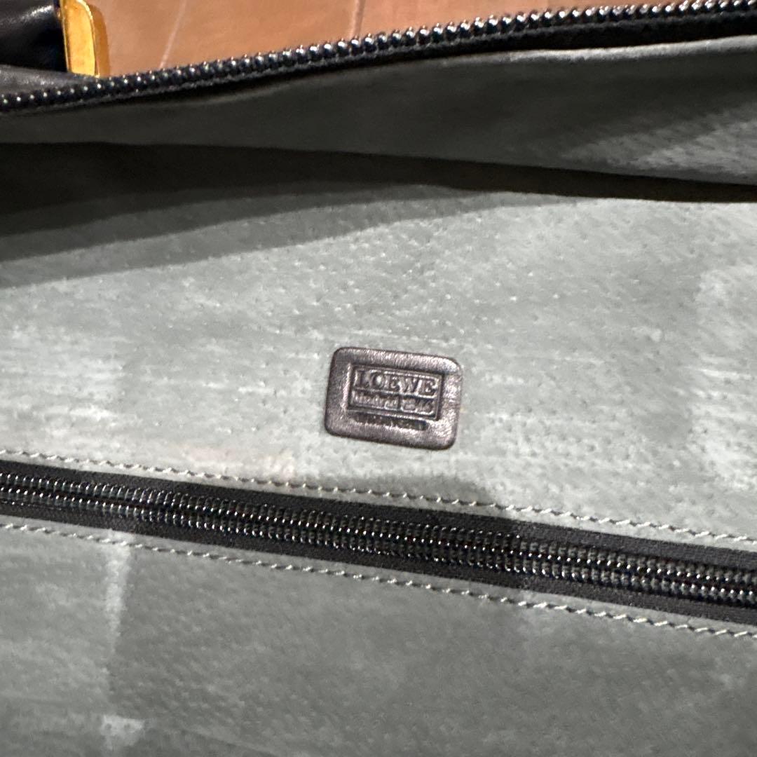 ロエベ アマソナ50レザーボストンバッグ ブラック