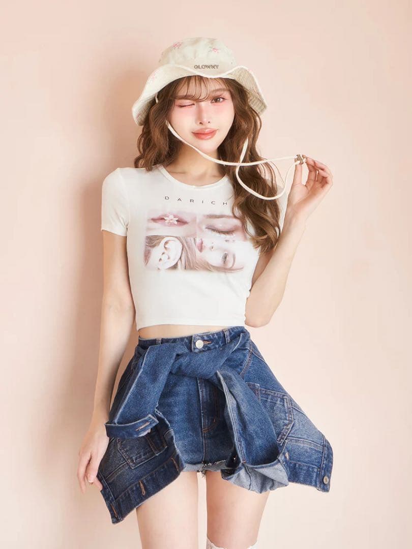 darich ドッキングデザインデニムショートパンツ