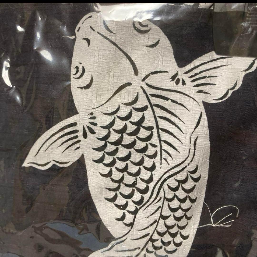 に*ん様 浴衣3点セット ニコアンティーク　ウタタネ　高級変わり織 紺地に鯉　ネ