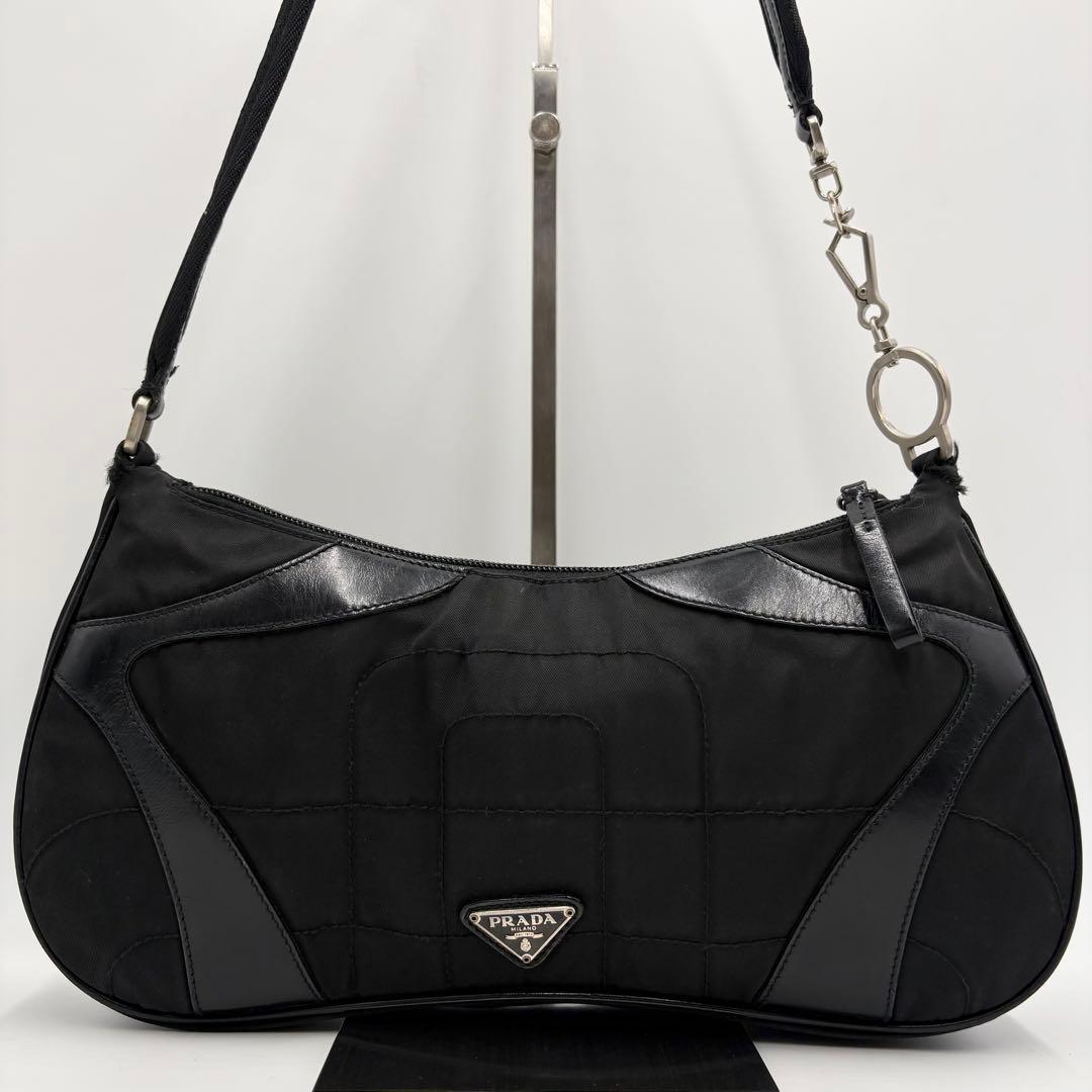PRADA プラダ アーカイブ ワンショルダーバッグ レザー×ナイロン ロゴ