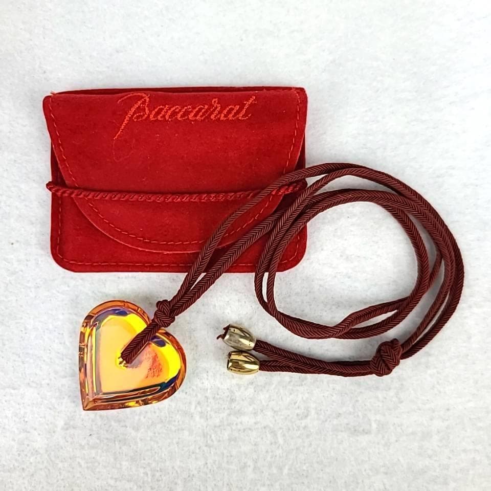 /極上品/バカラ ハート アラフォリ イリゼクリア オレンジ ネックレス 9