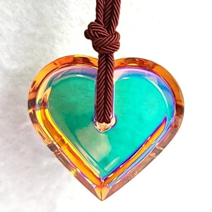 /極上品/バカラ ハート アラフォリ イリゼクリア オレンジ ネックレス 9