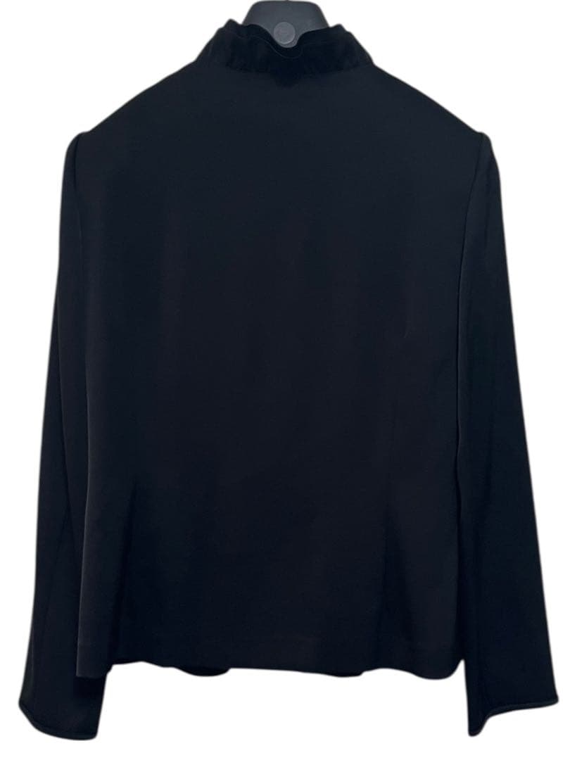 美品　chloe クロエ　フリルスダンドカラーブラウス　ブラック　サイズM