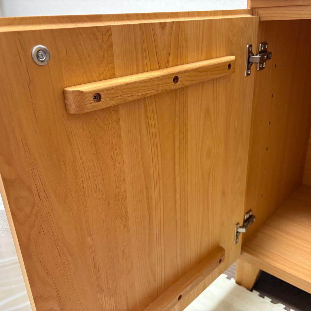 ISSEIKI 一生紀　天然木　収納　サイドボード 北欧風　横幅140 奥行46