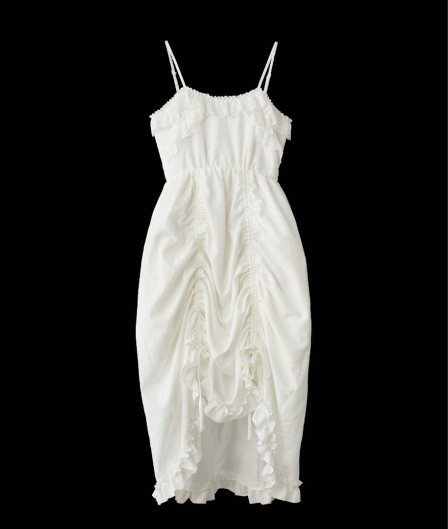 idem lace drawstring onepiece ホワイト