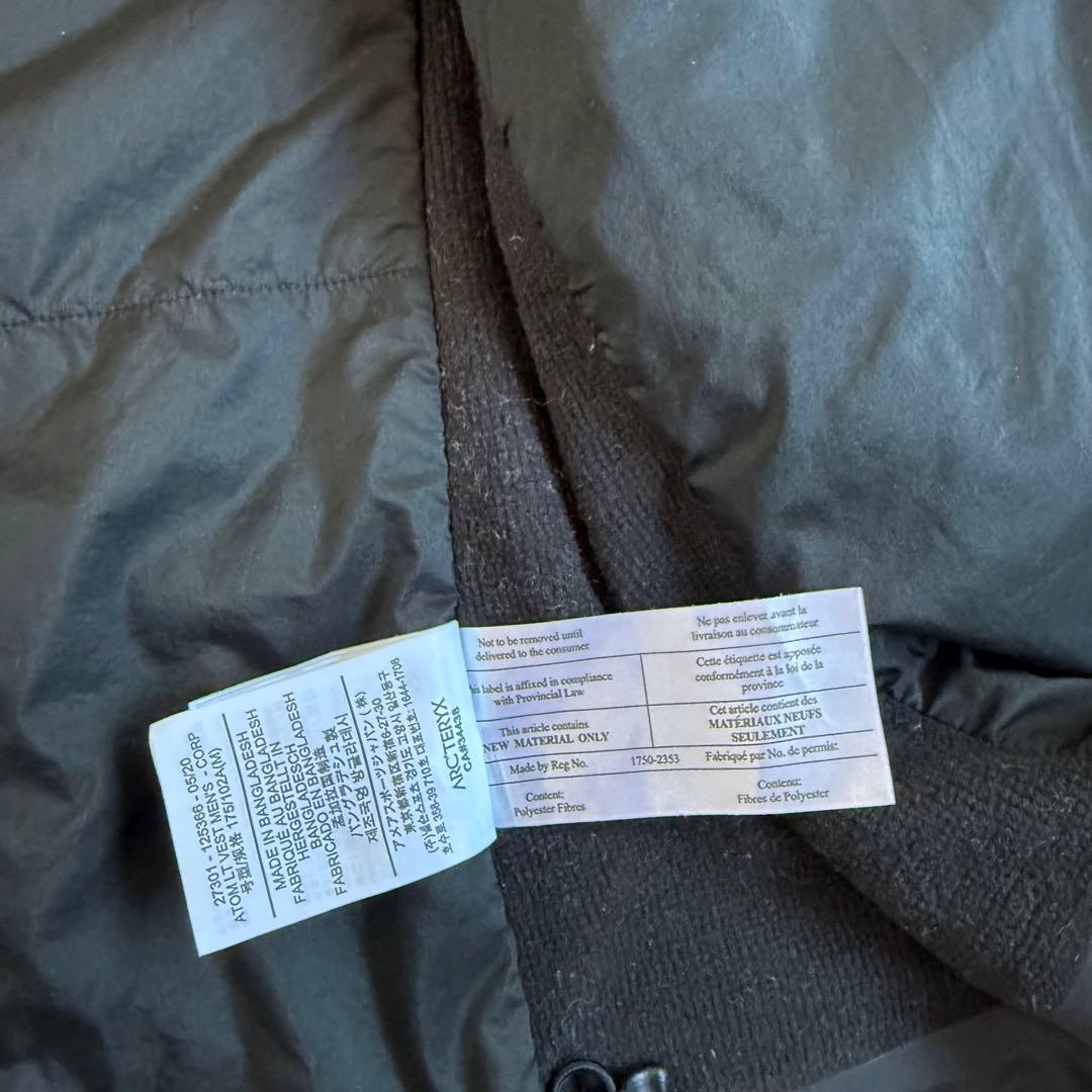 アークテリクス アトムベスト 企業ロゴ 始祖鳥 M ブラック