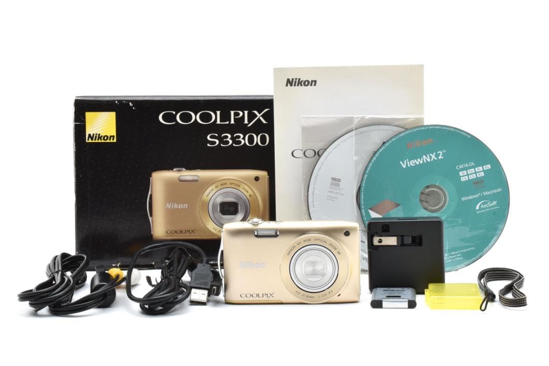 《 美品 》　ニコン　Nikon COOLPIX S3300 ゴールド
