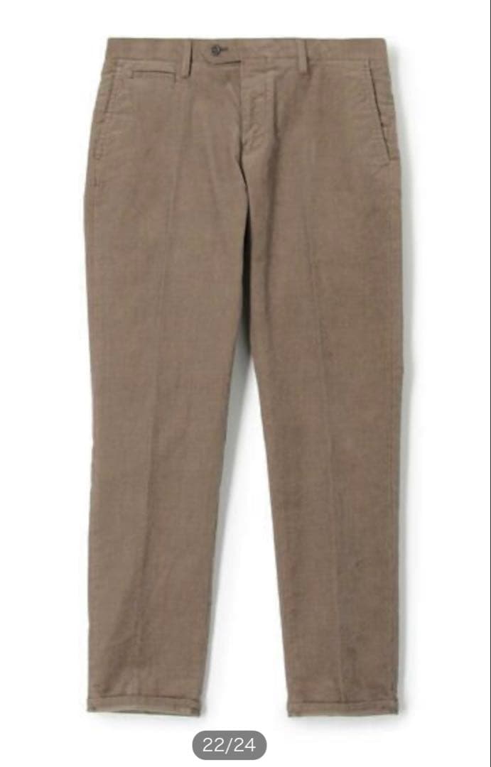 【取引成立】コットンポリウレタンスリムテーパードパンツ　コーデュロイ　メンズ