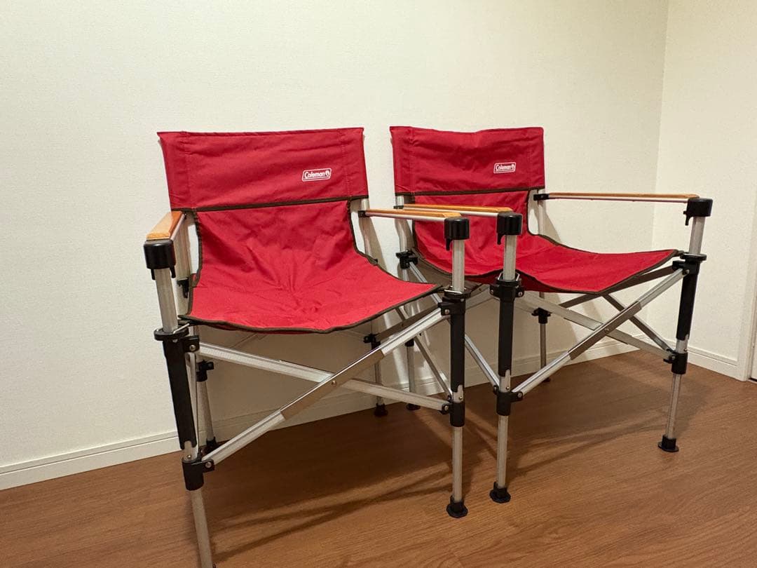 コールマン アウトドアチェア 2脚セット レッド 収納袋付き Coleman