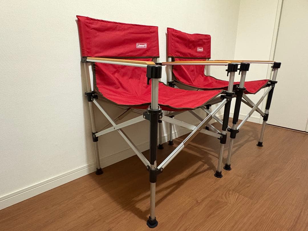コールマン アウトドアチェア 2脚セット レッド 収納袋付き Coleman