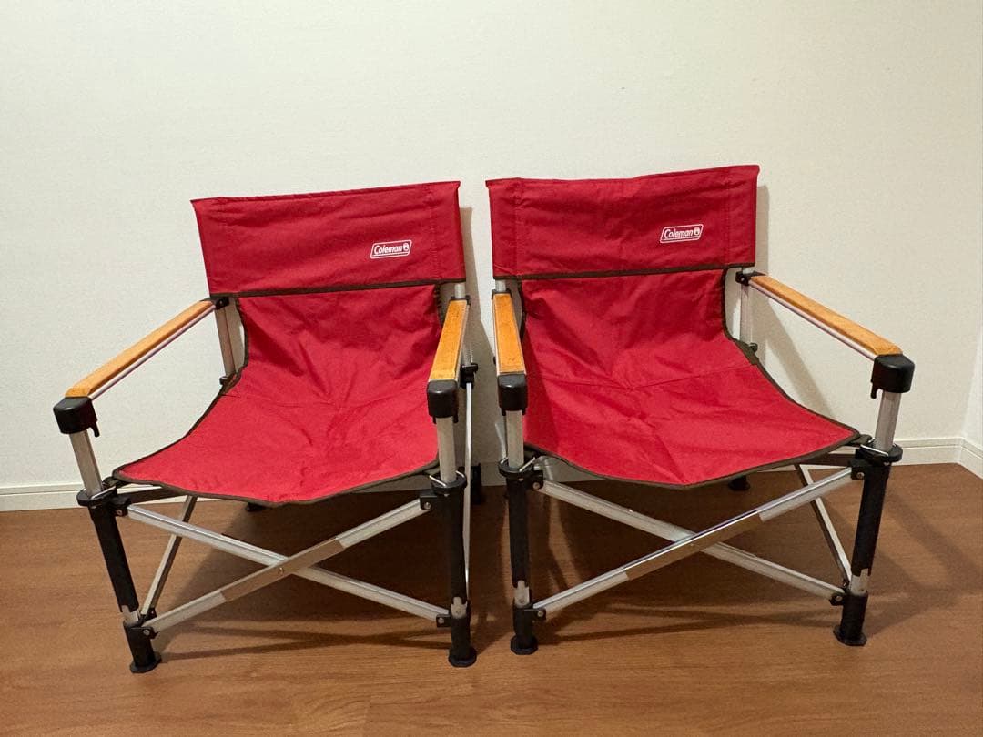 コールマン アウトドアチェア 2脚セット レッド 収納袋付き Coleman