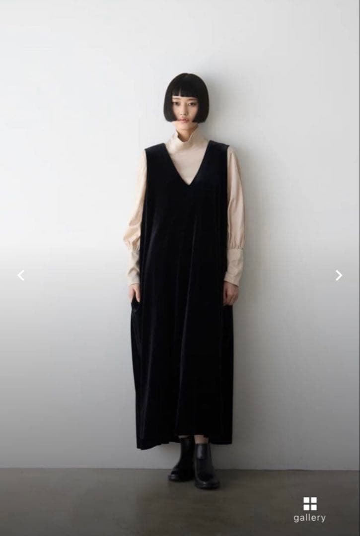 THE DRESS #16 ノースリーブ ベロア ワンピース S foufou