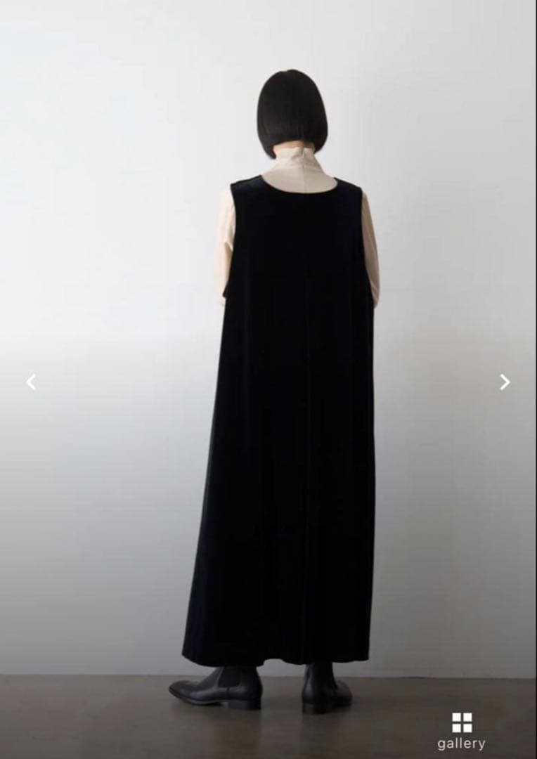 THE DRESS #16 ノースリーブ ベロア ワンピース S foufou